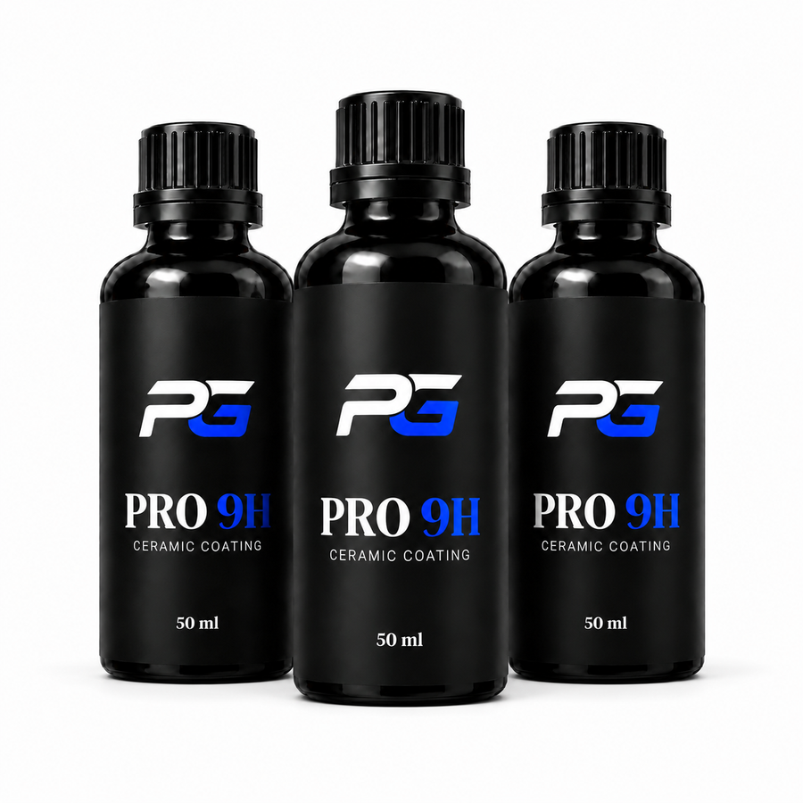Three 50ml bottles of Pure Gloss Pro 9H ceramic coating
