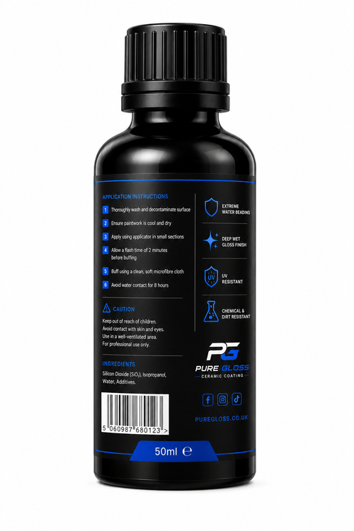 Pure Gloss Ceramic Coating for Cars – Pro 9H Nano Protection, Deep Shine & Hydrophobic Finish